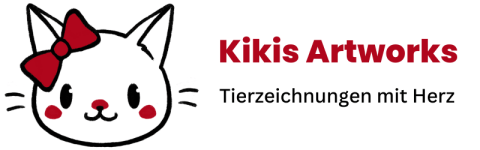 Header Logo Kikis Artworks - Tierzeichnungen mit Herz